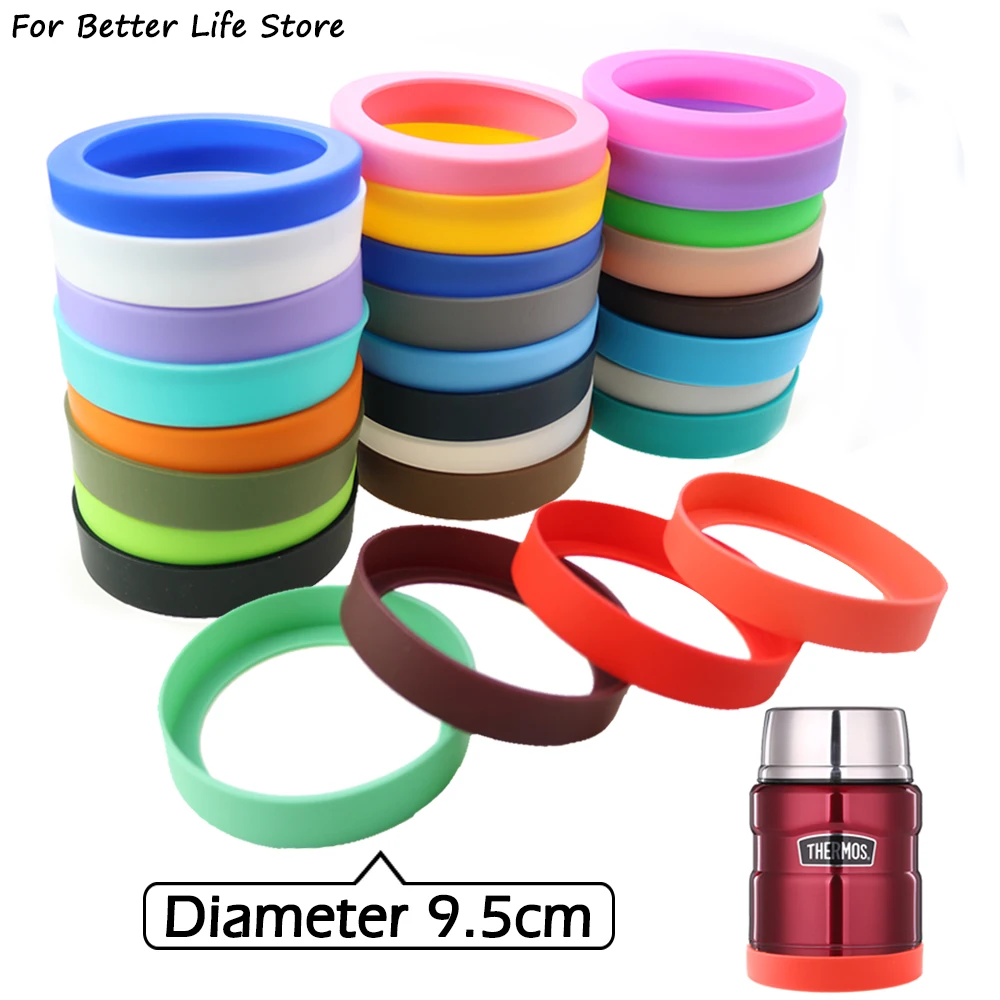 1Pc 20G 9.5CM Soft Silicone Cup Bottom Protective Cover Stewing Beaker Holder Thermos Cup Base Case Wear Resistant Odorless