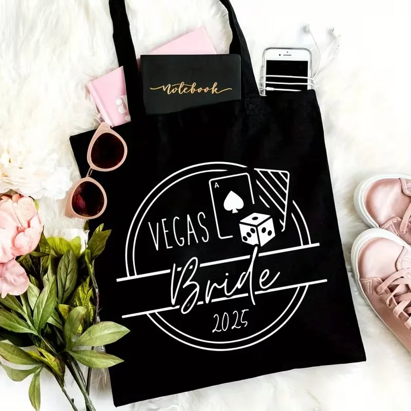 

Wedding Tote Bag Bridal Handbag BRIDE Script for Weddings Parties Travel & Shopping & Functional Gift for Bridesmaids and Couple