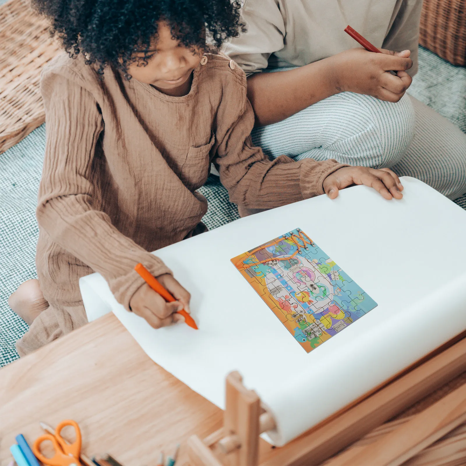 

10pcs Blank Jigsaw Pieces 10 Sheets Rectangle Sublimation Heat Transfer Diy Craft Wooden Puzzle Game For Family Party Thermal