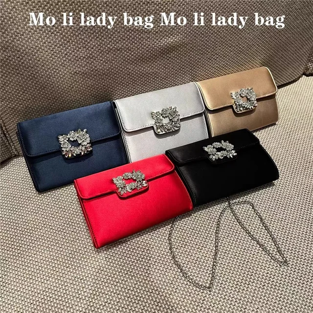 Modne satynowe torba kwadratowa kobiet elegancka torebka brokatowe diamenty torba wieczorowa torby na przyjęcie weselne torba na ramię Crossbody torebki