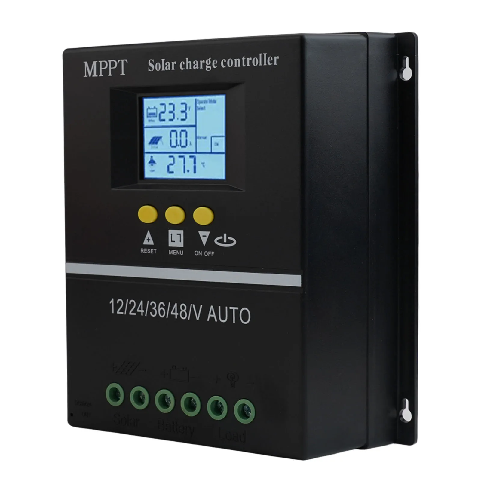 19.5*12*7cm MPPT Solar Charge Controller 7 Operation Modes Dual USB Charging Ports Thickened Aluminum Alloy Heat Sink