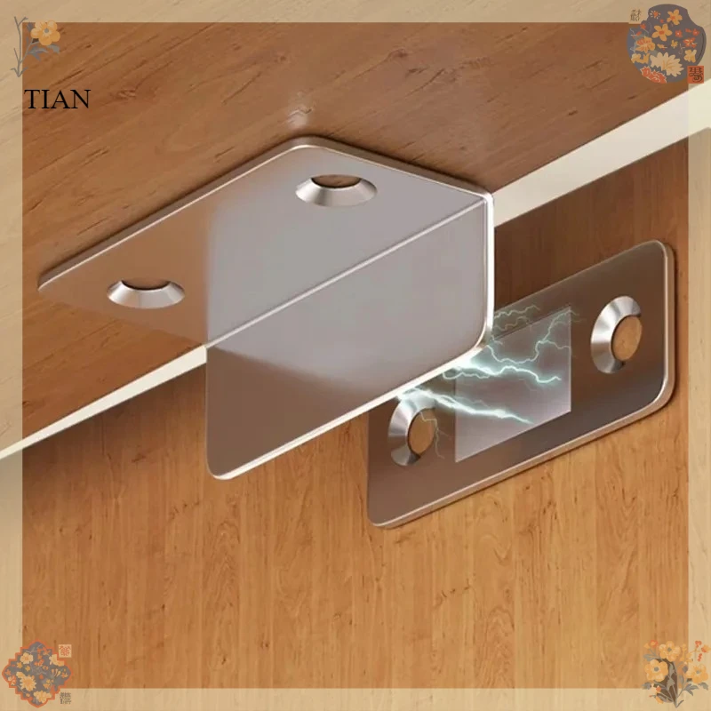 Cabinet Catches Stopper L-type Ultra Thin Door Strong Magnets Invisible No Nail Needed Adhesive Drawer Magnet Lock Closet Closer