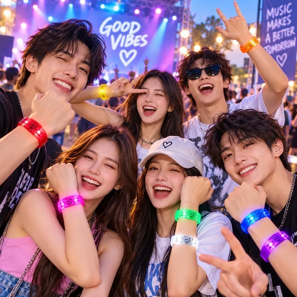 Silicone LED Glow Bracelets Creative Funny Voice Controlled Flash Wristbands Atmosphere Props Sound Activated Bracelet Party