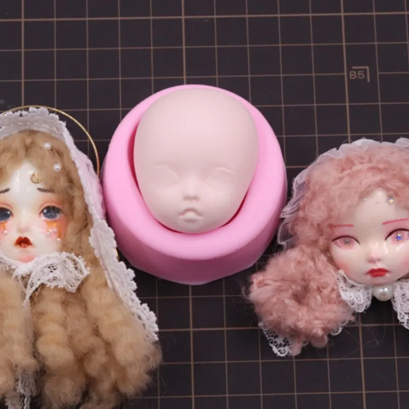 Cartoon Doll Head Silicone Mold, Cookie Mould, DIY Cake Decoration, Baking Tools, Clay Chocolate Pastry Molds, Head, Doll Face