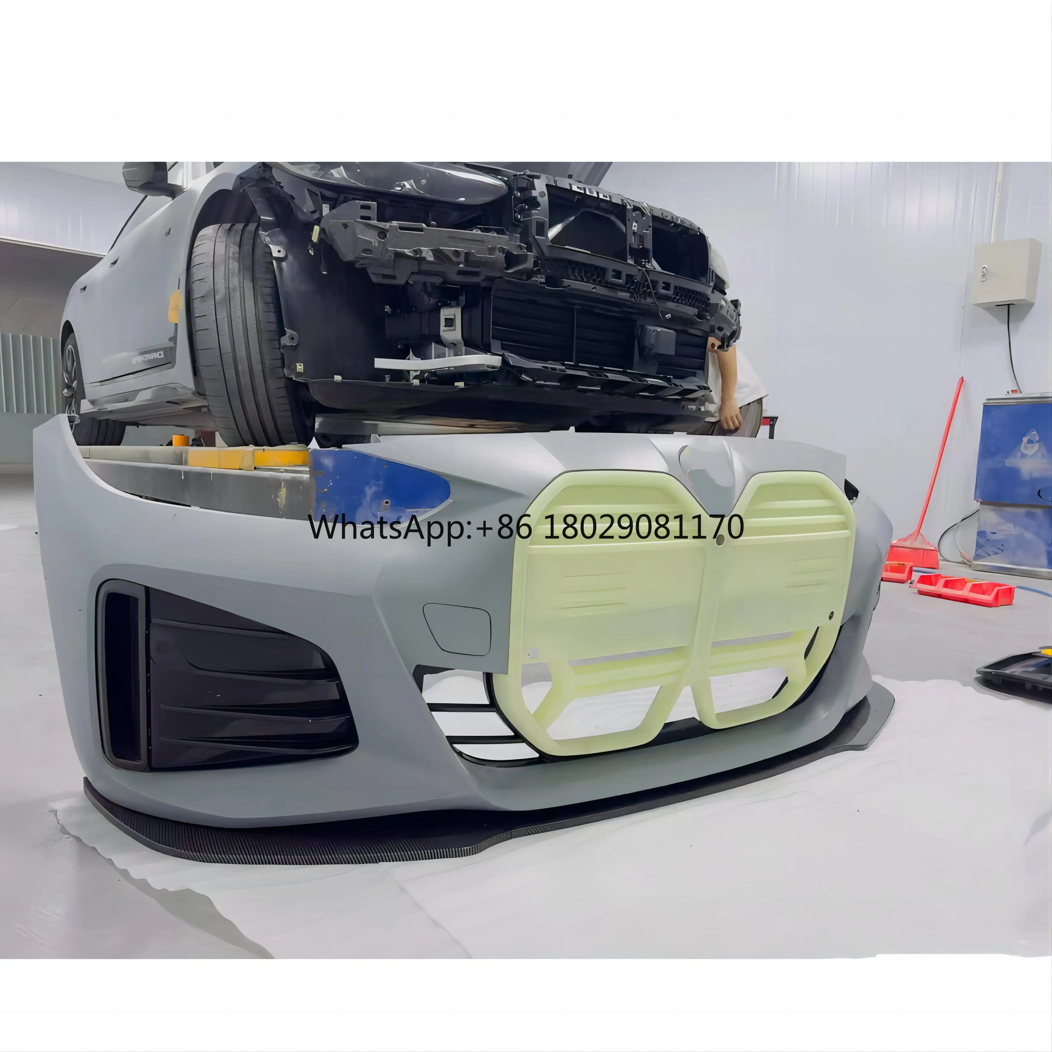 High quality dry carbon automotive front intake grills for the BMW I4 carbon fiber grills