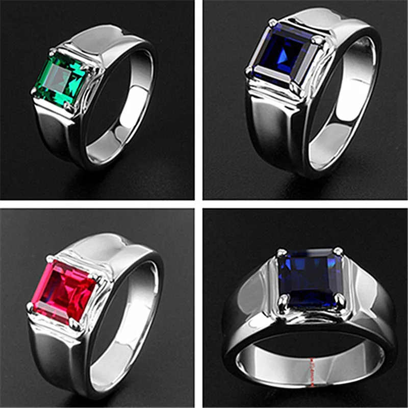 2025 Plating White Gold Color Zirconia Men's Ring | Minimalist Graduation Ring
