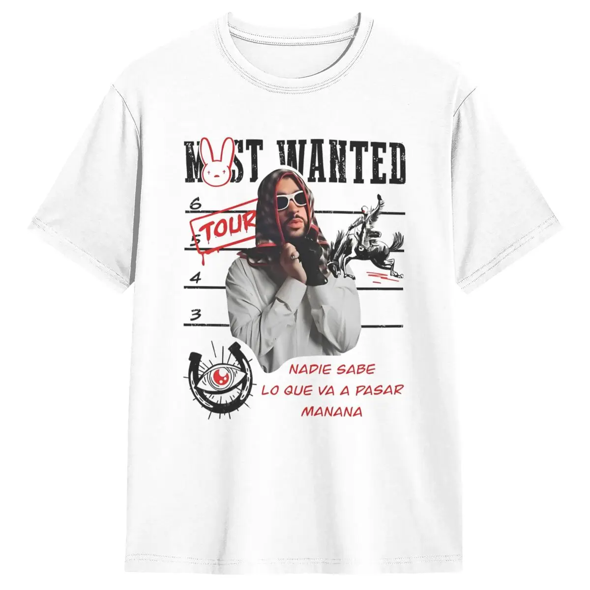 Camiseta Vintage Bad Bunny Debi Tirar Mas Fotos The Most Wanted Tour 2024 Camiseta de algodón para hombres Y2K camisetas holgadas de manga corta