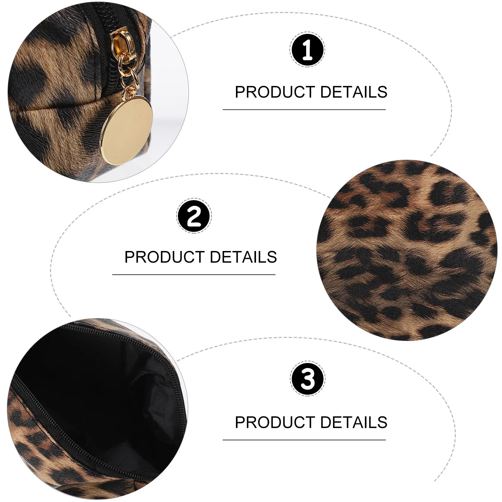 2Pcs Leopard Prints Makeup Bags Portable Bags Travel Toiletry Organizer Zippered Pouch Leopard Prints Makeup Pouch