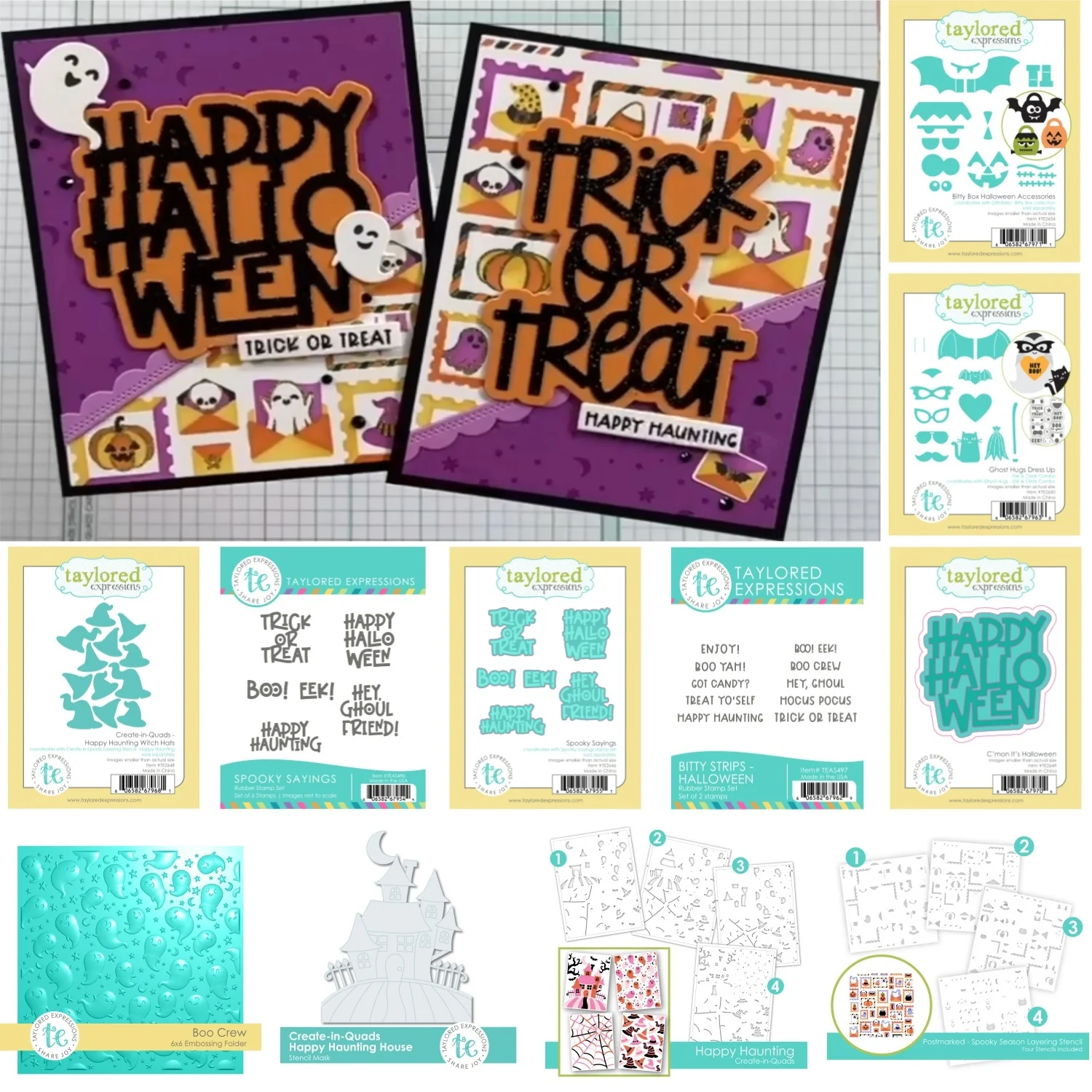 2026 Newest Halloween SPOOKY SAYINGS Stamps Witch Hats Cutting Dies Stencil Hot Foil For DIY Scrapbook Craft Card Supplies
