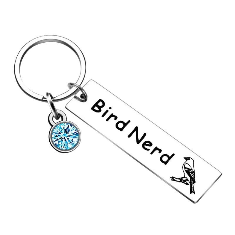 New Ornithologist Gift Key Chain Ring Nerd Bird Watching keychains pendant Gift