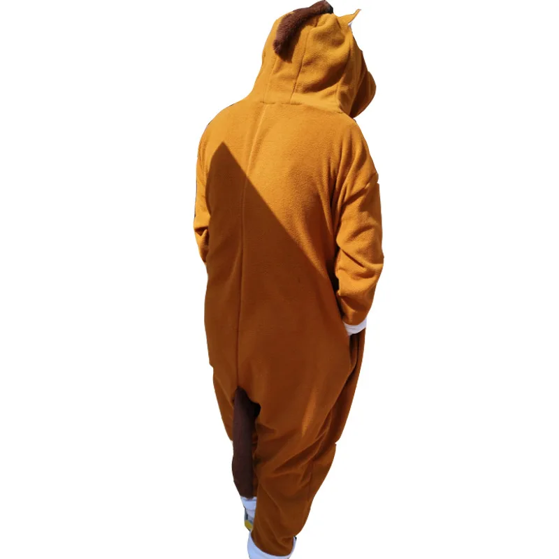 Brown Horse One-piece Pajamas Long-sleeved Cartoon Animal Pajamas Loose Casual Loungewear Autumn Winter Adult Homewear