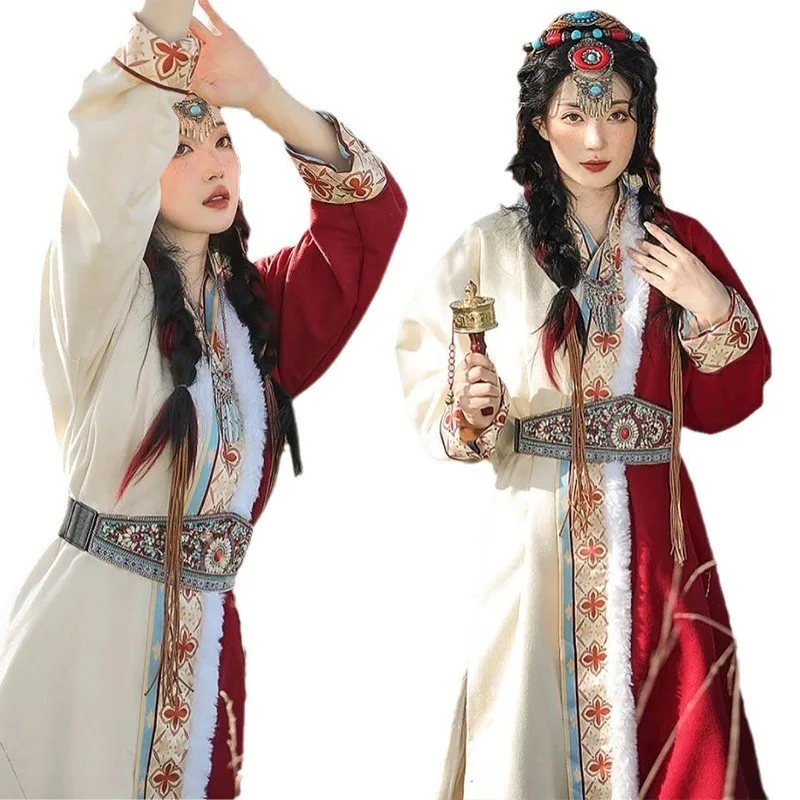 Photographic Studio New Tibetan Robe Clothing Female Yunnan Lijiang Tourism Photography Ethnic Style Travel