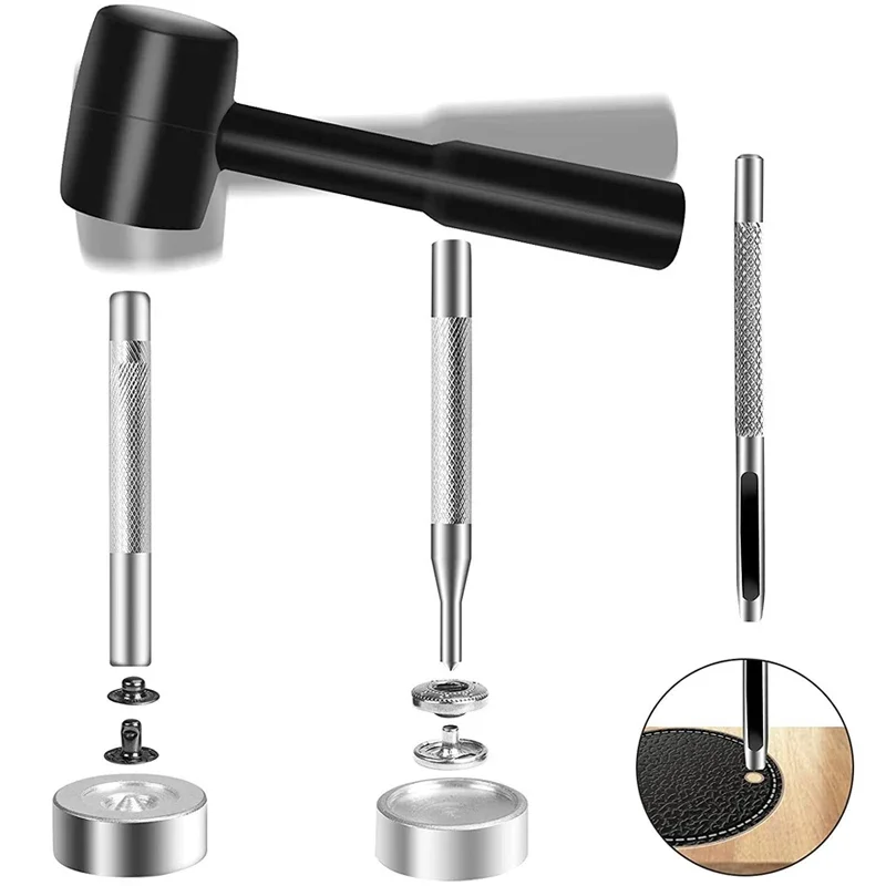 

120 set of four in one button fixed perforation tool, seamless copper 633 metal installation button press type concealed