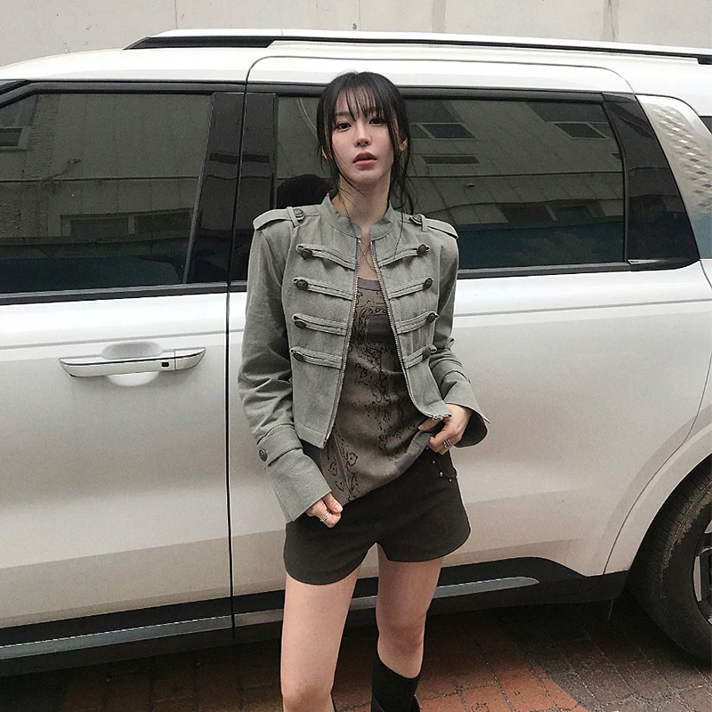 Korean Style Heavy Work Short Tailored Jacket Women's Fashion Casual Short Coat Lightweight Versatile Female Outerwear