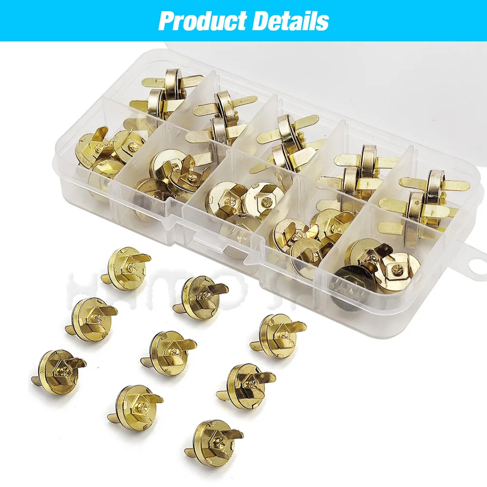 20sets/lot 14mm 18mm Wallet Button Magnet Buckle Buttons Metal Snap Thickening Magnetic Automatic Adsorption Buckle Installation