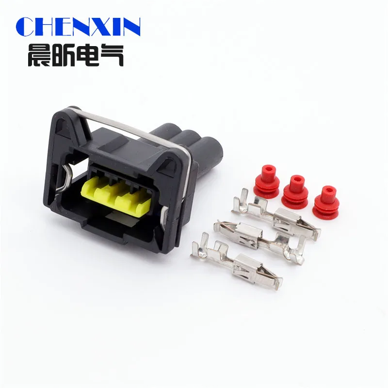 1 conjunto de 3 pinos 85205-1 power junior timer kit terminais boot fio conector sensor elétrico oxigênio conector do motor ocioso soquete