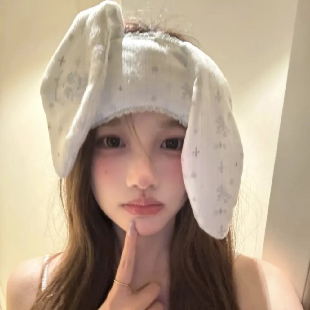 أزياء بسط لوب الأذن أرنب عقال الكرتون لينة الأرانب العين الظل الحلو Kawaii أرنب الغمامة غسل الوجه