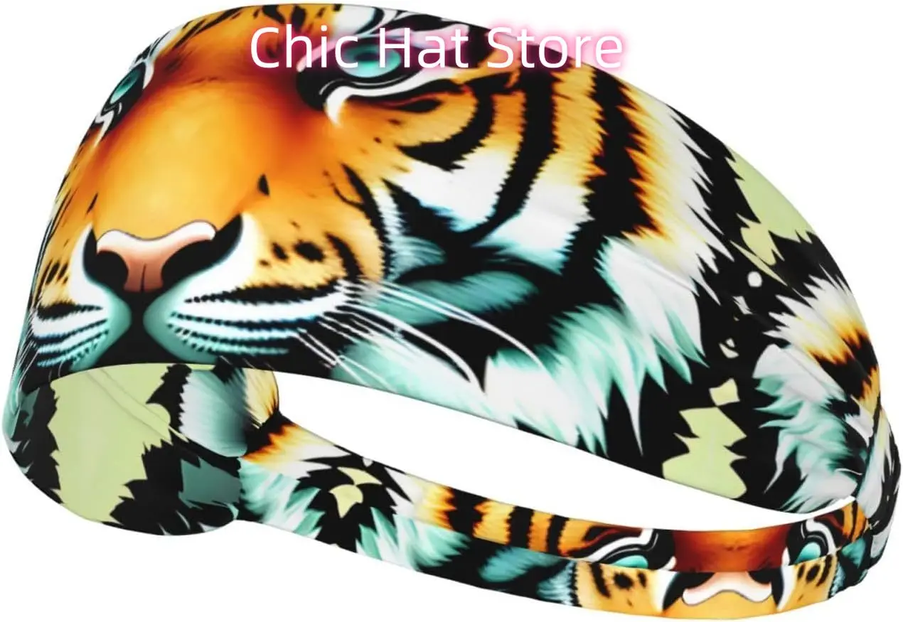 

Little Fat Tiger Head Elastic Exercise Headband, Fitness Exercise Yoga Cycling Headband, Outdoor Sports Elastic Sweat-Absorbing