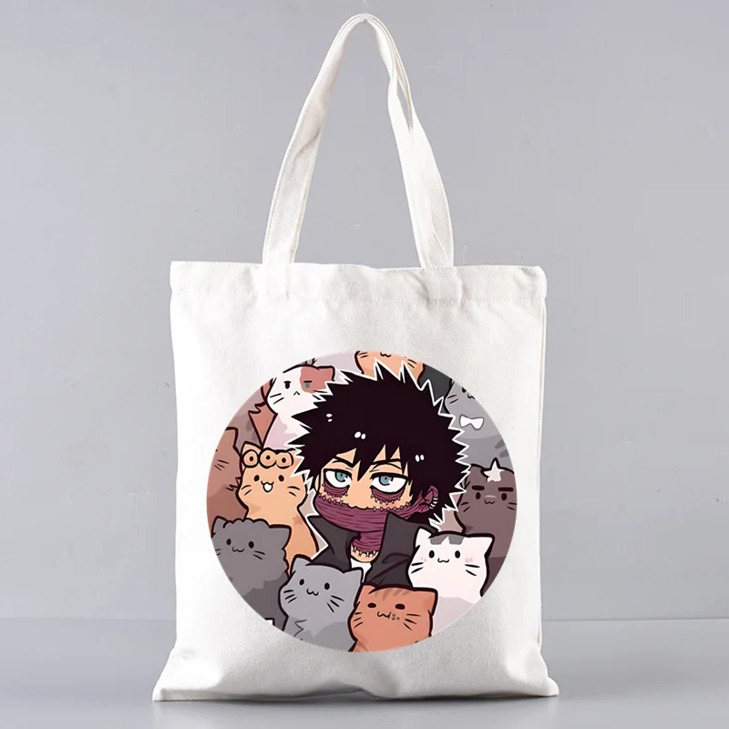 Anime My Hero Academia Todoroki Bakugou Deku torba materiałowa unisex torby płócienne torby na zakupy drukowana codzienna torba na ramię