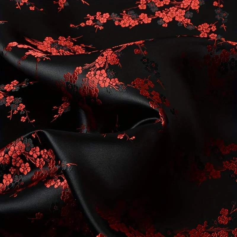 

Ретро-ткань в китайском стиле, красно-черная, из парчи — полиэстеровый материал, подходящий для пошива одежды и декора интерьера.