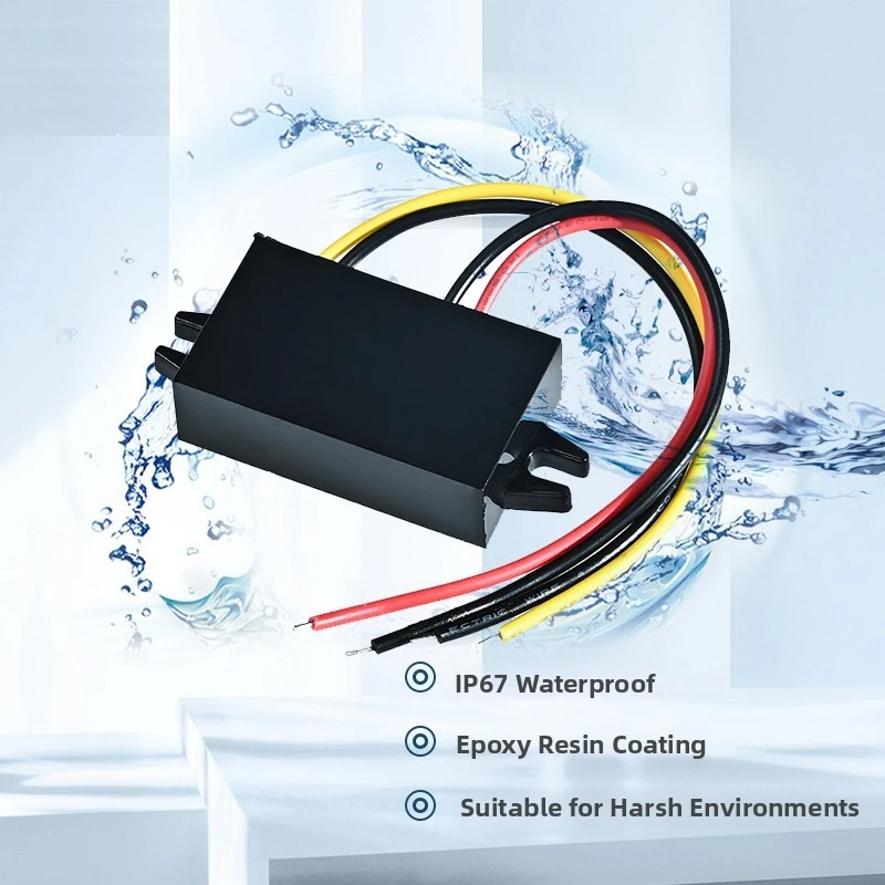 12W 12V 1A Step-down DC Converter Supports 17-72V Input for Scooters Golf Carts Trucks LED and Monitoring Systems