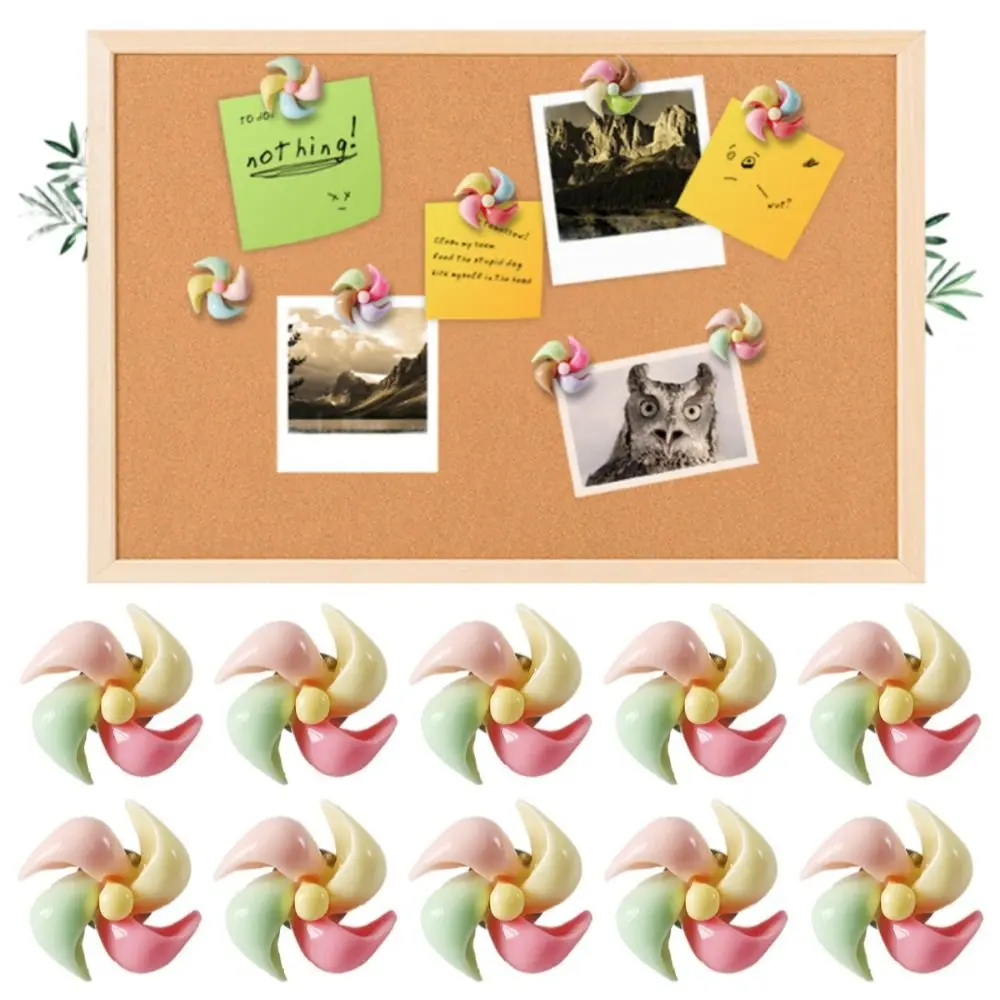 

10/20/30Pcs Creative Windmill-Shaped Pushpins 3D DIY Colored Windmill Push Pins with Box Cute Thumb Tacks Wall Markers