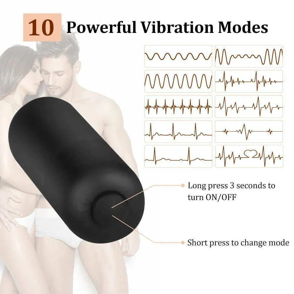 10 Frequency Vibration Scrotum Massager With Penis Ring  Lock Semen Delayed Ejaculation Testicle Stimulator Sex Toys For Men