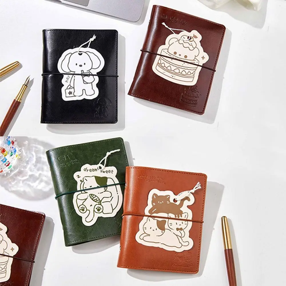 Portable Loose-Leaf Notebook 5-Ring 80 Sheets Work Record Book PU Leather Hardcover with Calculator Binder Notepad School Use