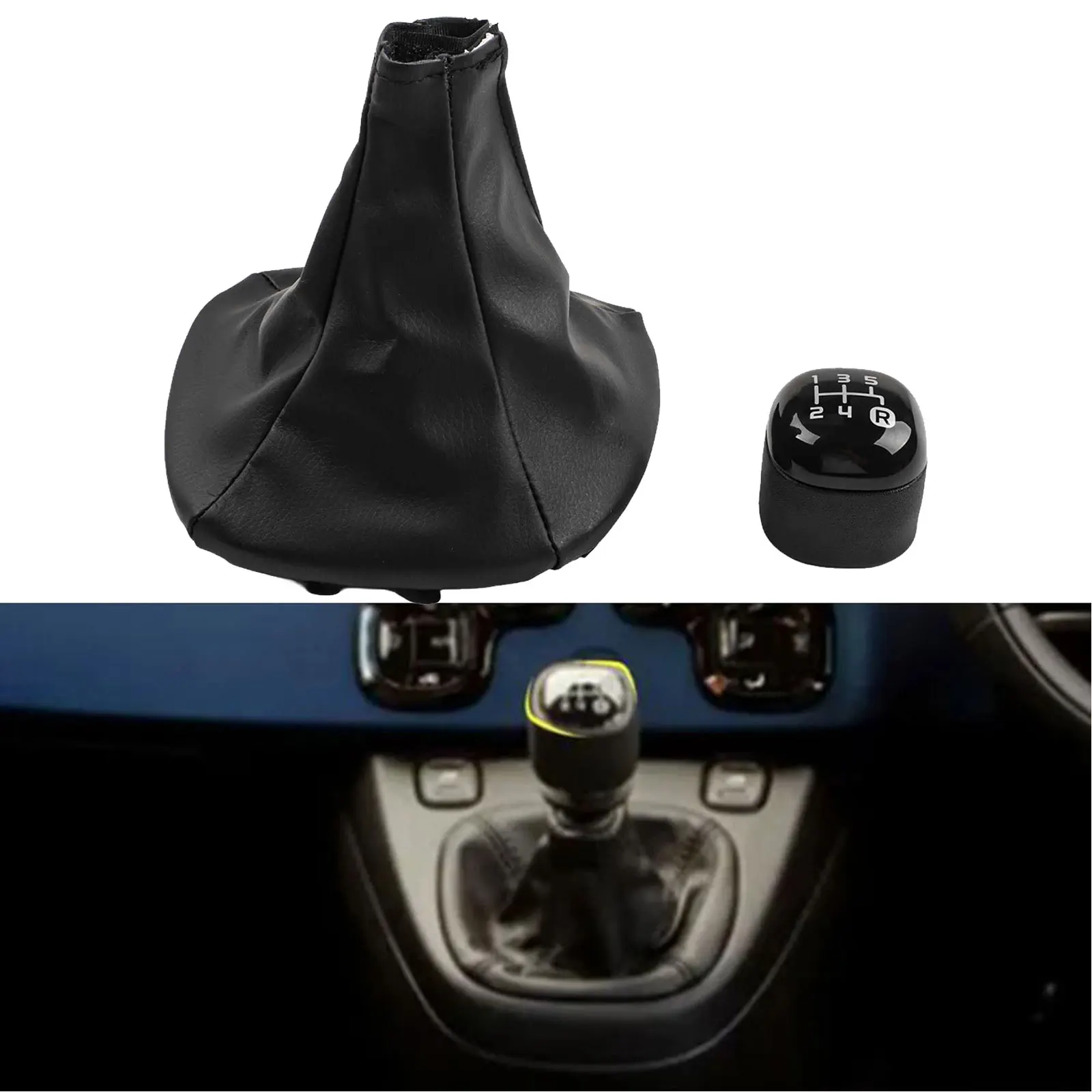 

Gearshift Knob and Leather Boot Set for Fiat For Panda 2012 Designed for Enhanced Shift Performance and Control