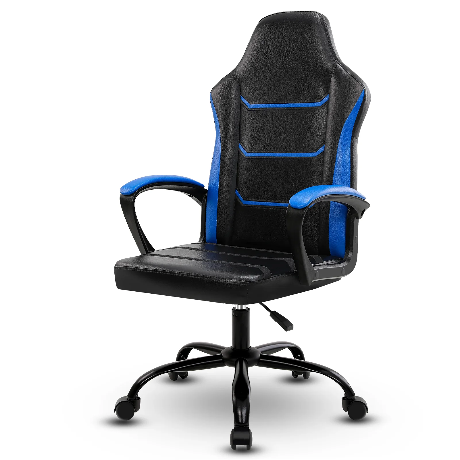 Video Gaming Computer Chair, Office Chair Desk Chair with Arms, Adjustable Height Swivel PU Leather Executive with Wheels for Ad