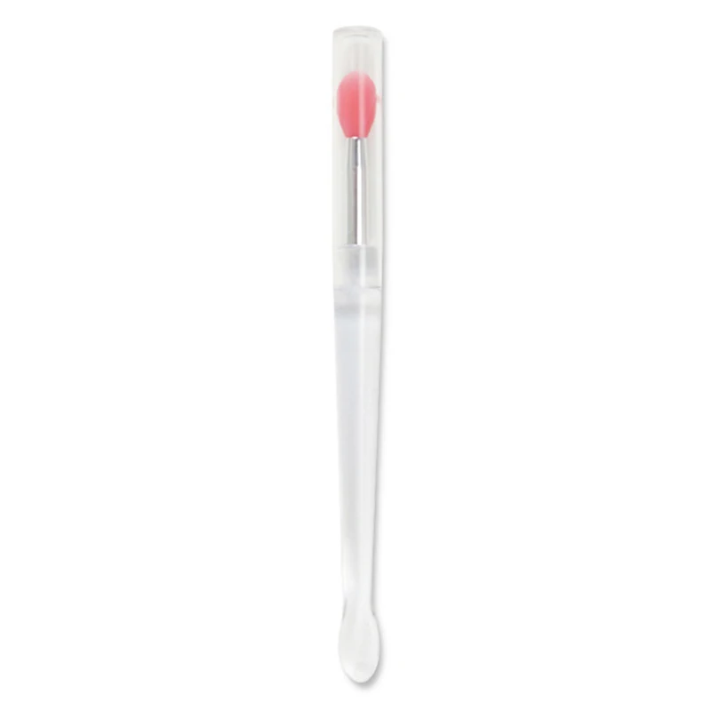 1 Stuks Zachte Siliconen Oogschaduw Lip Applicator Borstel Lipgloss Make-Up Borstels Met Kristallen Handvat Cosmetische Schoonheid Make-Up Tool