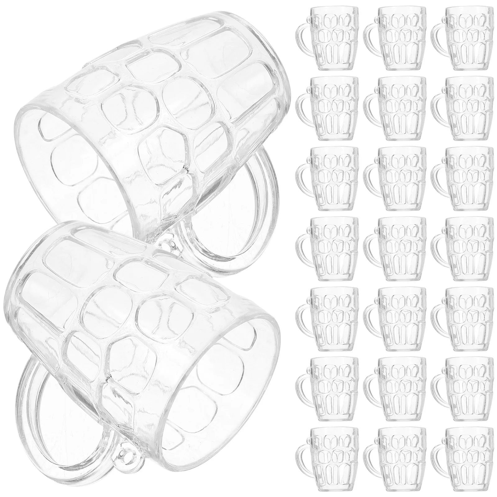 

50 Pcs Mini Beer Cups Transparent Elegant for Festival Wedding Parties Barbecues Picnics Decorative Dollhouse Props Lightweight
