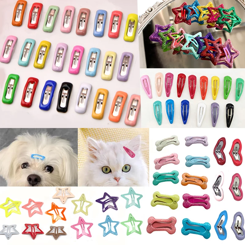 10pcs Pet Mini Hair Clips Cat Dog Headwear Colorful Cute Puppy Hair Pin Dress up Accessories