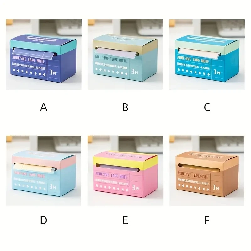 70pcs Colorful Sticky Notes - 3 Meters Long Pull-Out Type Fully Adhesive Memo Notes for School and Office Use