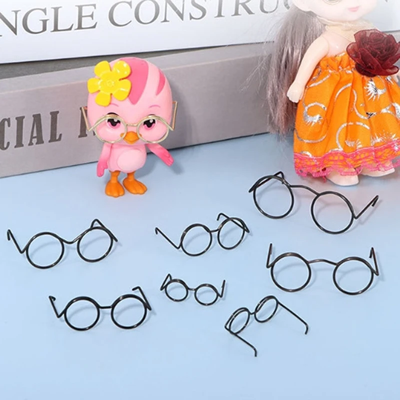 1PC Alloy Wire Glasses Doll Fashion Iron Wire Doll Glasses Round Frame Lensless Doll DIY Accessories