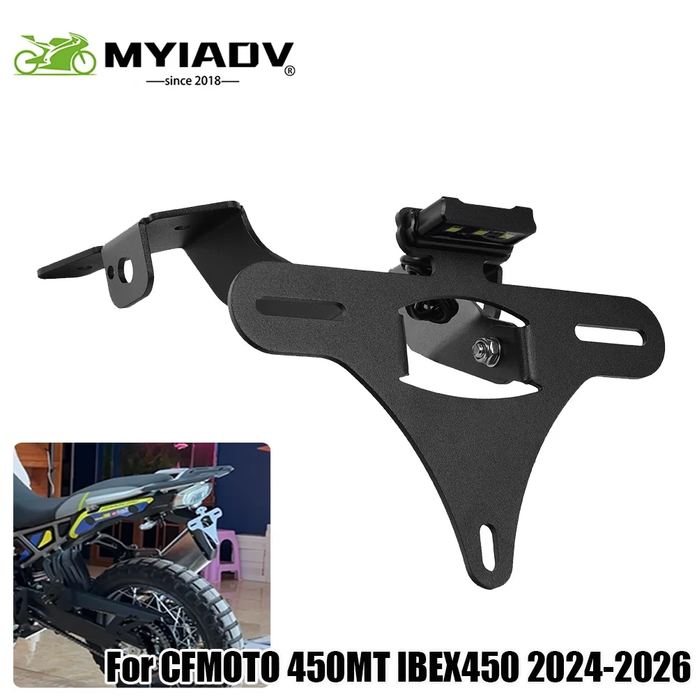 Für CFMOTO 450MT IBEX450 2024-2026 Motorrad Kennzeichen Rahmen Fender Eliminator Schwanz Ordentlich Licht Kennzeichen Halter