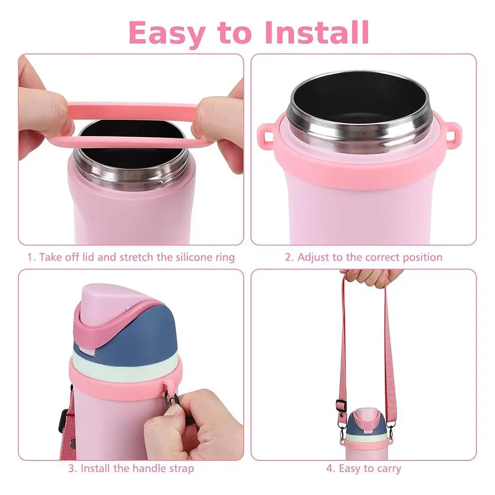 Portable Adjustable Water Bottle Strap Multi-Color Universal Shoulder Strap Nylon Braid Bottle Carrier for Outdoor