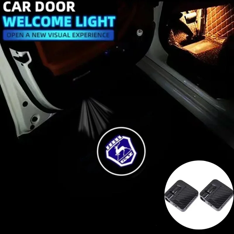 Wireless Car Door Laser Projector LED Welcome Light Ghost Shadow Light for GAZ Gazelle Projector Welcome Shadow Lights Car Goods