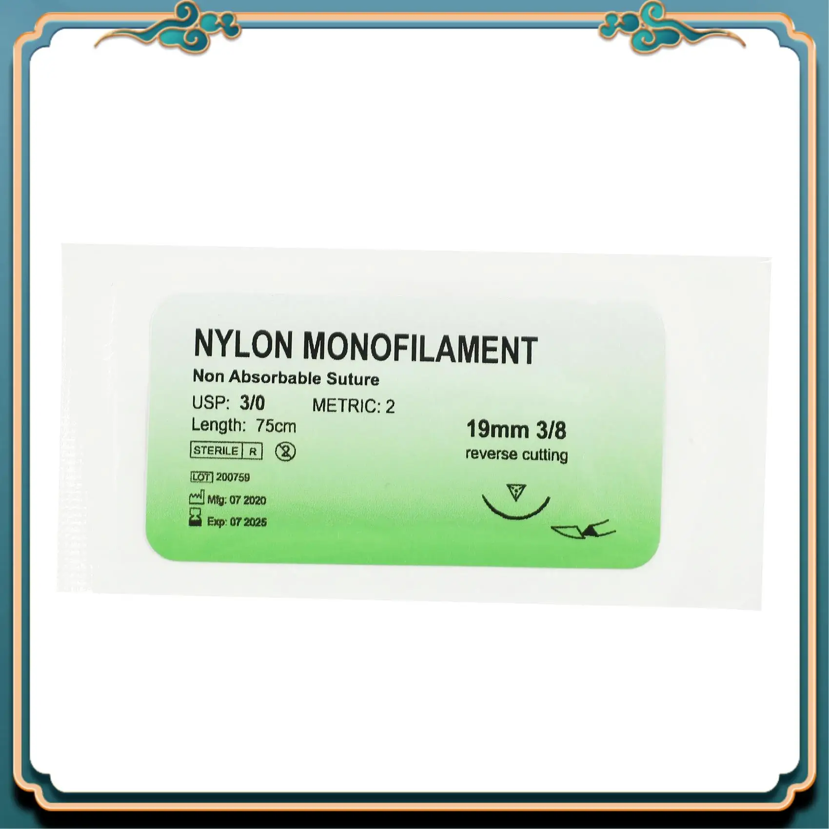 ABJG-24 قطعة/المجموعة/المجموعة إبرة خياطة النايلون حيدة الموضوع خياطة الممارسة كيت 3/0 #4