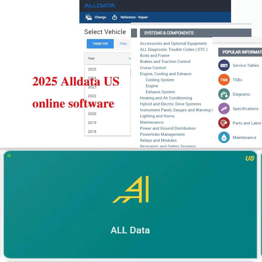 

2025 Alldata US Online Software for Auto Data Workshop Repair Software Wiring diagram Support PC Phone 1/6/12 Months