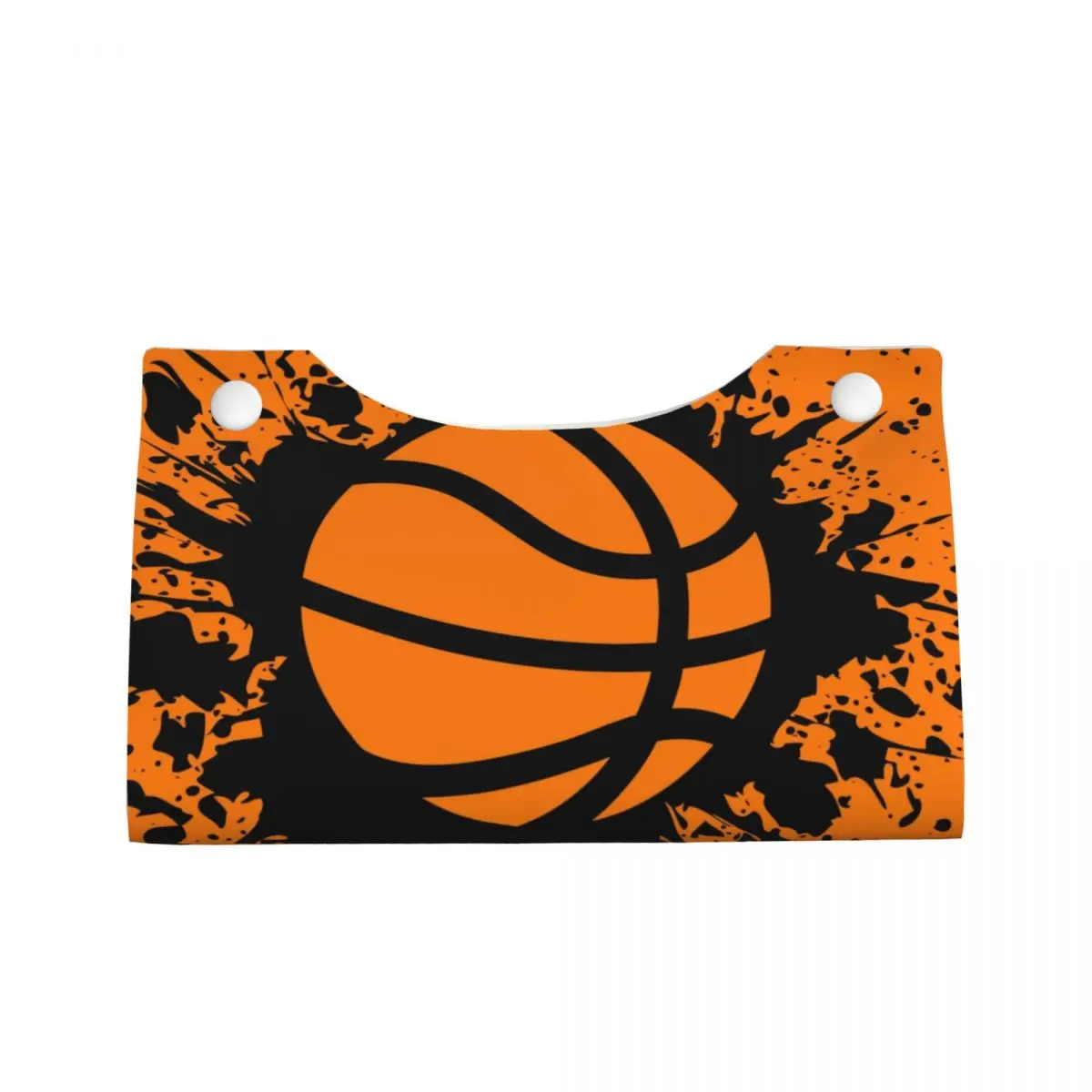 Custom Basketball Splat Tissue Box Cover PU Leather Rectangular Facial Tissues Holder for Home