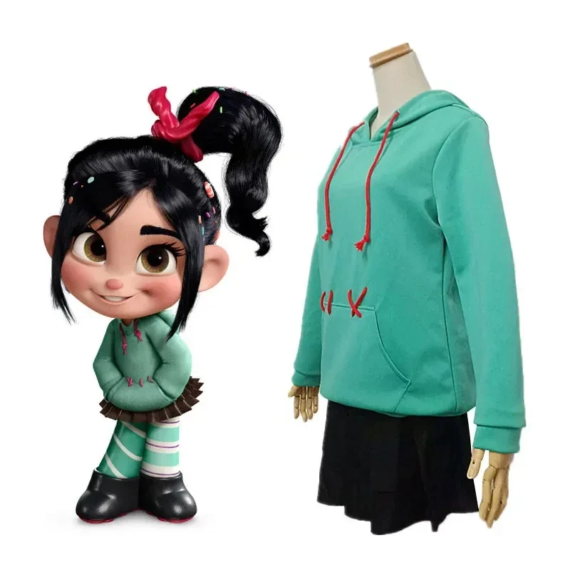 ♥ Disfraz de Halloween de Wreck-It Ralph Vanellope von Schweetz, Trajes de Carnaval, Nuevo 2026 Topspeed Cos