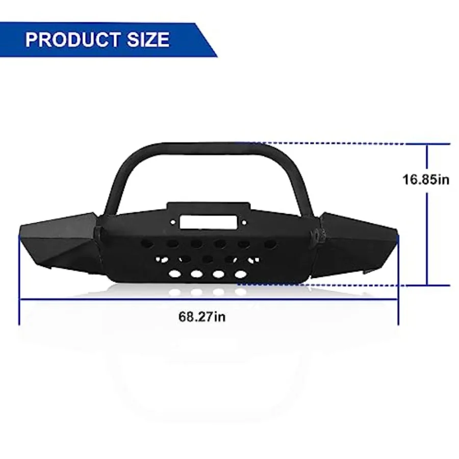 Сверхмощный передний бампер для бездорожья с бычьей планкой для Ranger 19982011, с креплением на пластину лебедки, кронштейны, черный порошок, коа