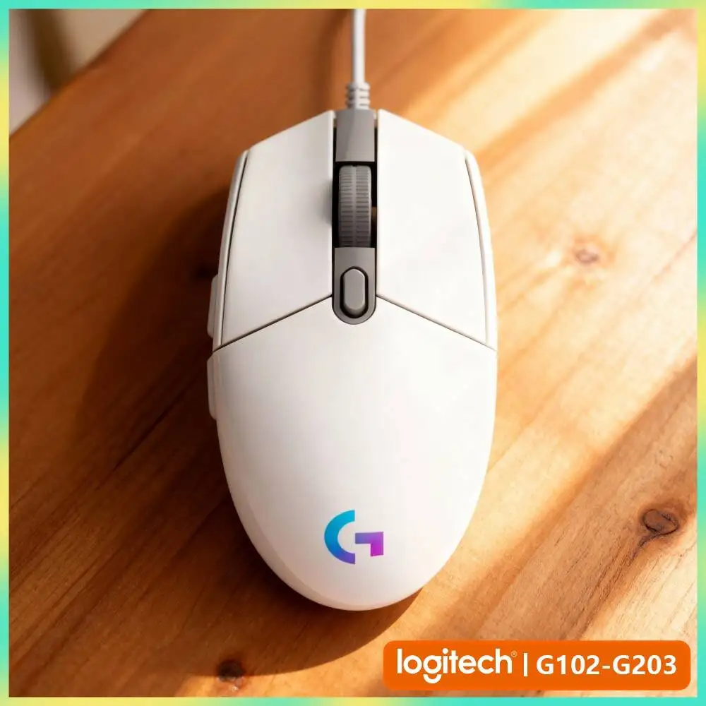 Logitech G102 Wired Mouse High Precision HERO Sensor 1ms Response Time RGB Sync for Gaming Office Tasks