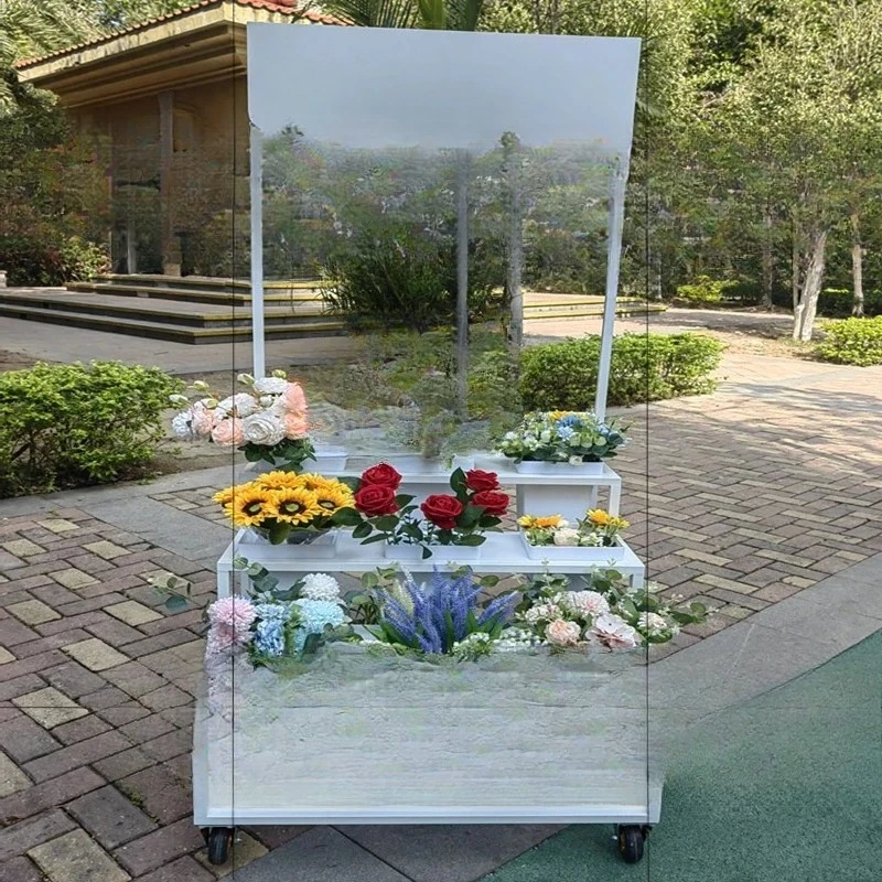

Display stand at the entrance of the flower shop Wake up flower bucket Mobile ladder Wake up flower bucket Sell float