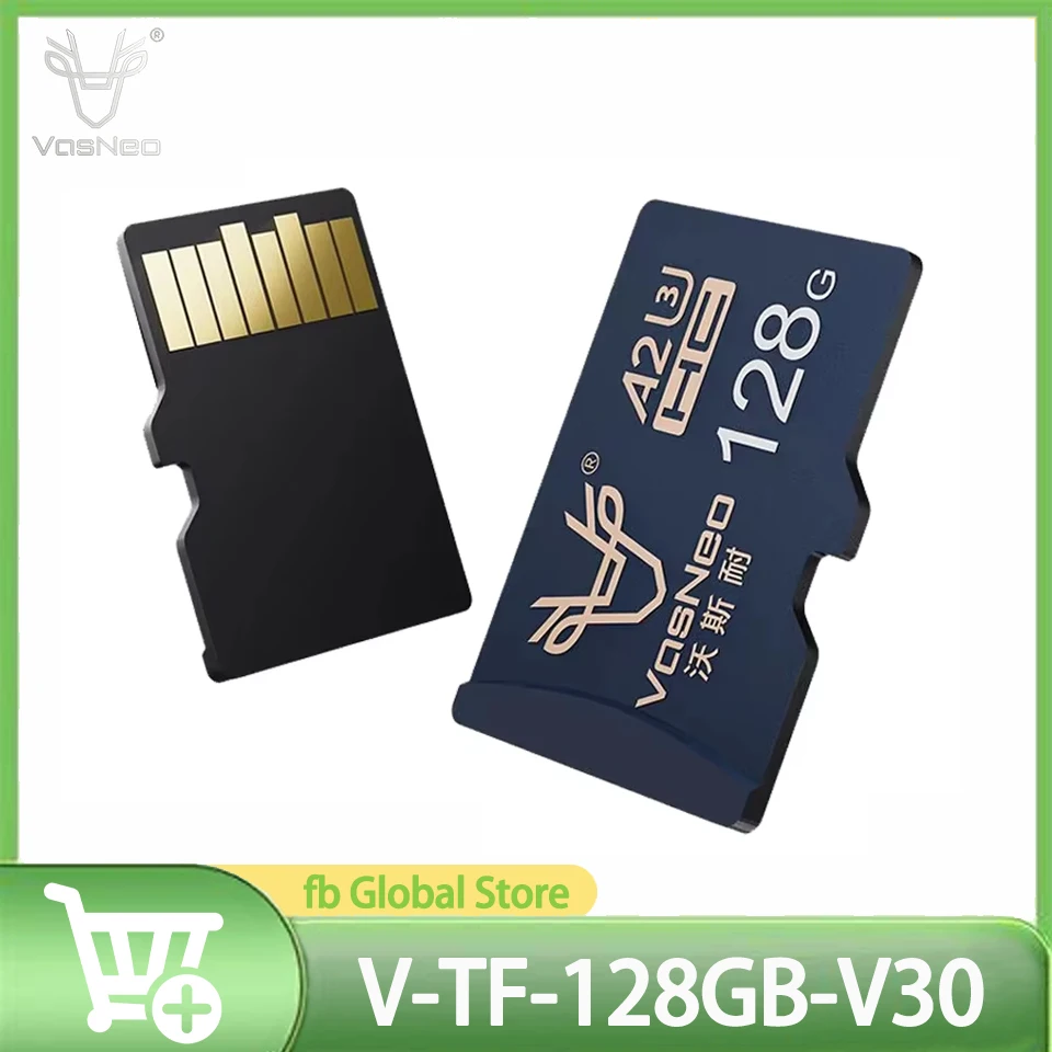 

VasNeo TF 128G V30 High Speed Transfer Memory Card for Shooting 4K HD Video Supports Various Micro SD Device Storage Cards