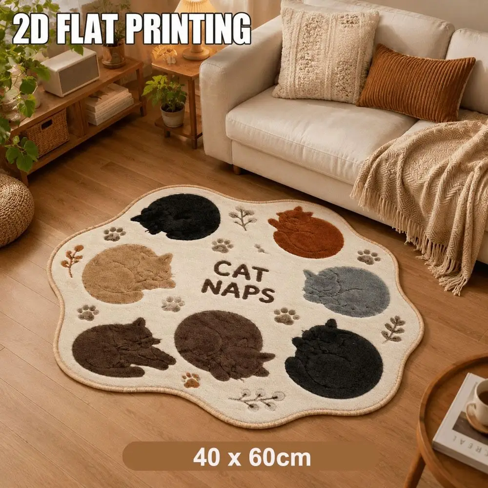 Animal Shaped Rug Animal Floor Mat 2D Flat Printing Faux Cashmere Printed Area Rug Irregular Shape Easy to Clean