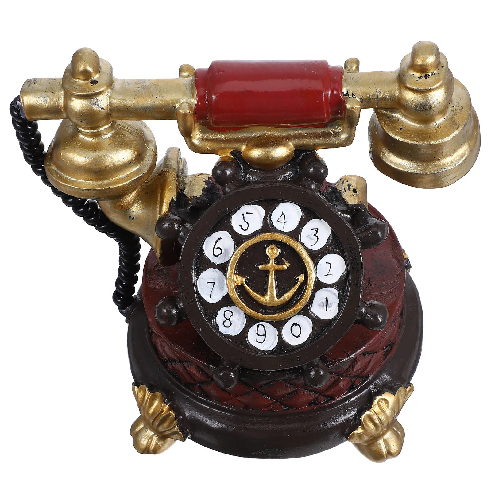 

Retro Vintage Telephone Resin Construction Decorative Piece for Living Room Study Bedroom Desk Accessories Home Decor
