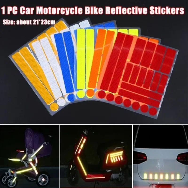 1 Pc Car Reflective Stickers Motorcycle Bicycle Reflector Cycling Wheel Rim Night Safety Warning Reflective Film Decor