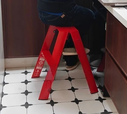 

3-Step Folding Telescopic A-Frame Ladder - Multifunctional Aluminum Alloy for Household